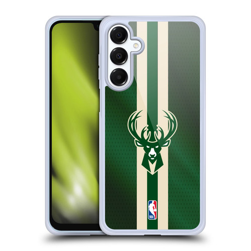 NBA Milwaukee Bucks Stripes Soft Gel Case for Samsung Galaxy A16 5G & MagSafe