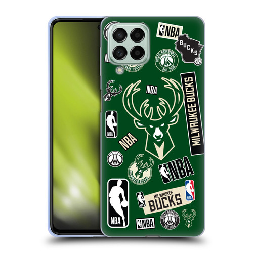 NBA Milwaukee Bucks Sticker Collage Soft Gel Case for Samsung Galaxy M53 (2022)