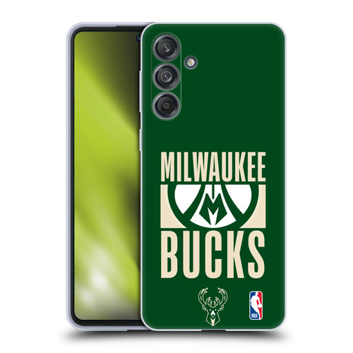 NBA Milwaukee Bucks Typography Soft Gel Case for Samsung Galaxy M55 5G