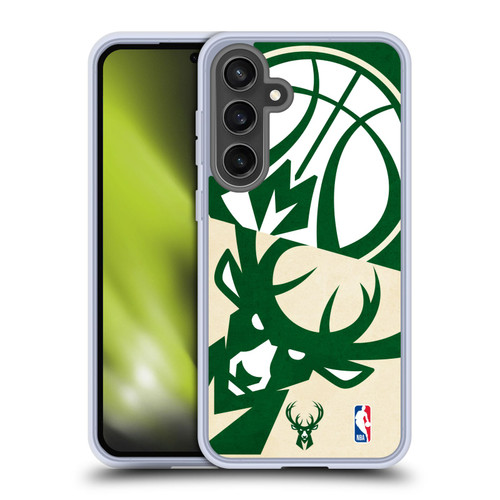 NBA Milwaukee Bucks Half Oversized Soft Gel Case for Samsung Galaxy S24 FE & MagSafe