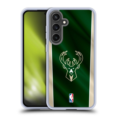NBA Milwaukee Bucks Vertical Banner Soft Gel Case for Samsung Galaxy S24 FE & MagSafe