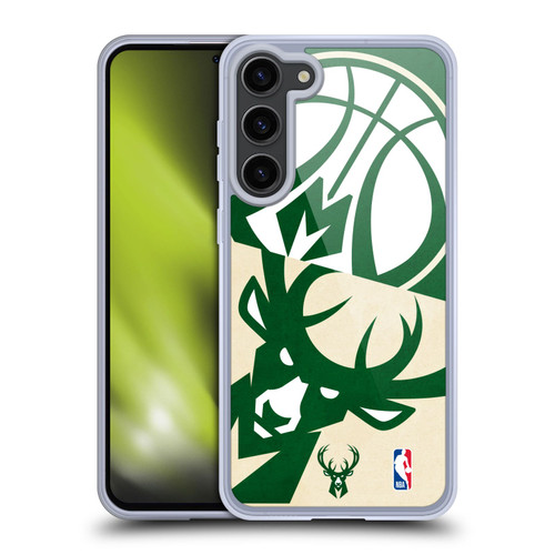 NBA Milwaukee Bucks Half Oversized Soft Gel Case for Samsung Galaxy S23+ 5G & MagSafe
