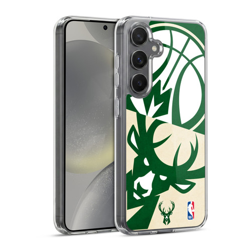 NBA Milwaukee Bucks Half Oversized Soft Gel Case for Samsung Galaxy S24 5G & MagSafe