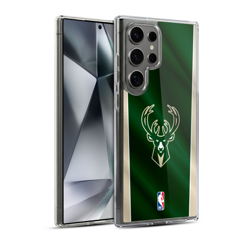 NBA Milwaukee Bucks Vertical Banner Soft Gel Case for Samsung Galaxy S24 Ultra 5G & MagSafe