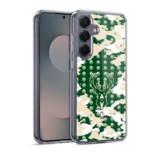 NBA Milwaukee Bucks Camouflage Soft Gel Case for Samsung Galaxy S25 & MagSafe