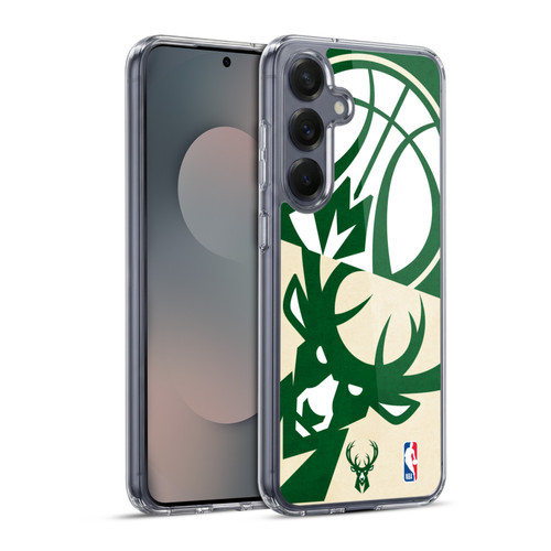 NBA Milwaukee Bucks Half Oversized Soft Gel Case for Samsung Galaxy S25+ & MagSafe
