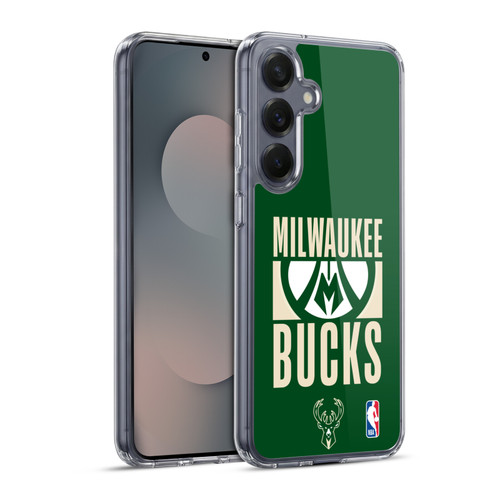NBA Milwaukee Bucks Typography Soft Gel Case for Samsung Galaxy S25+ & MagSafe