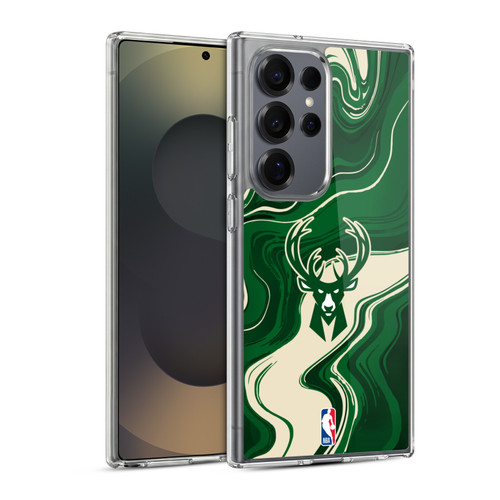 NBA Milwaukee Bucks Marble Agates Soft Gel Case for Samsung Galaxy S25 Ultra & MagSafe