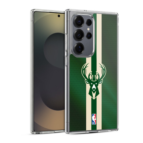NBA Milwaukee Bucks Stripes Soft Gel Case for Samsung Galaxy S25 Ultra & MagSafe
