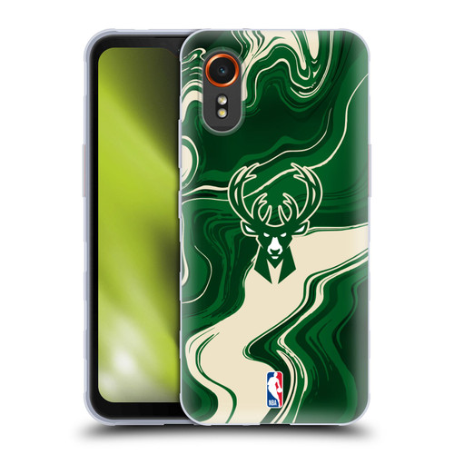 NBA Milwaukee Bucks Marble Agates Soft Gel Case for Samsung Galaxy Xcover7 5G