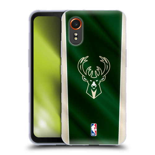 NBA Milwaukee Bucks Vertical Banner Soft Gel Case for Samsung Galaxy Xcover7 5G