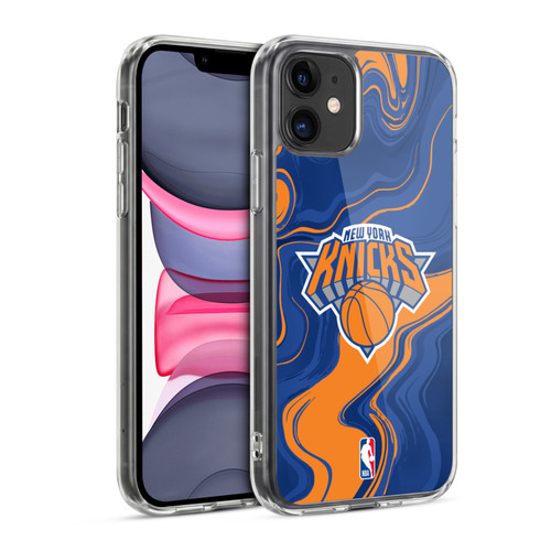 NBA New York Knicks Marble Agates Soft Gel Case for Apple iPhone 11