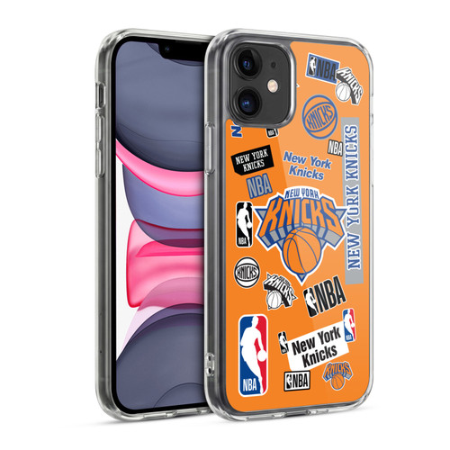 NBA New York Knicks Sticker Collage Soft Gel Case for Apple iPhone 11