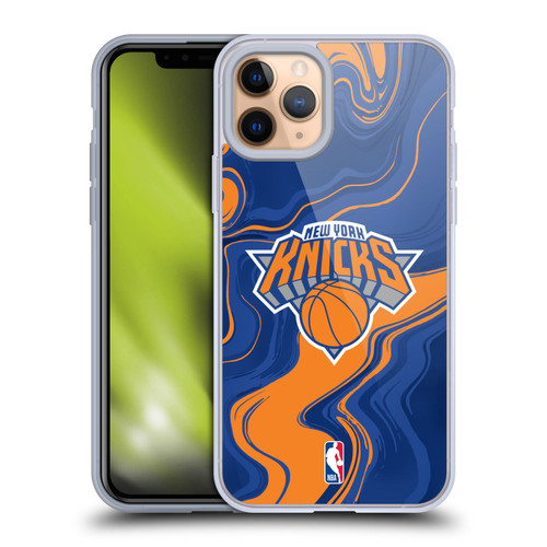 NBA New York Knicks Marble Agates Soft Gel Case for Apple iPhone 11 Pro & MagSafe