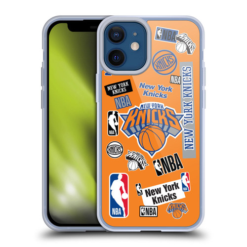 NBA New York Knicks Sticker Collage Soft Gel Case for Apple iPhone 12 Mini & MagSafe