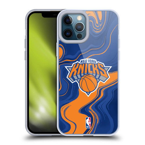 NBA New York Knicks Marble Agates Soft Gel Case for Apple iPhone 12 Pro Max & MagSafe
