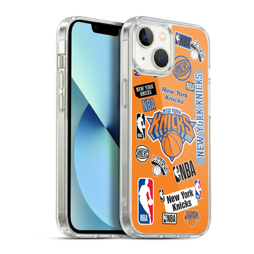 NBA New York Knicks Sticker Collage Soft Gel Case for Apple iPhone 13