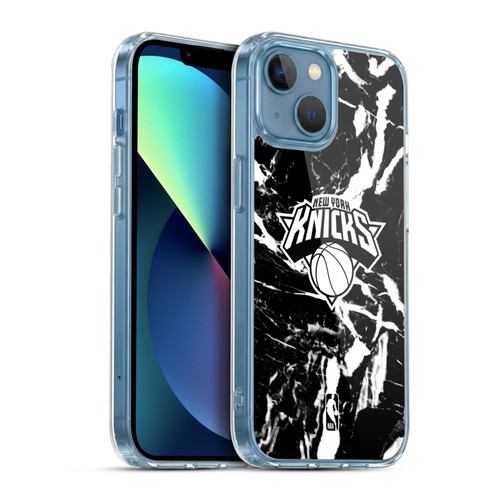 NBA New York Knicks Black Marble Soft Gel Case for Apple iPhone 13 Mini & MagSafe