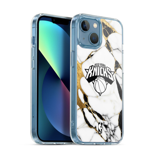 NBA New York Knicks White Marble Soft Gel Case for Apple iPhone 13 Mini & MagSafe