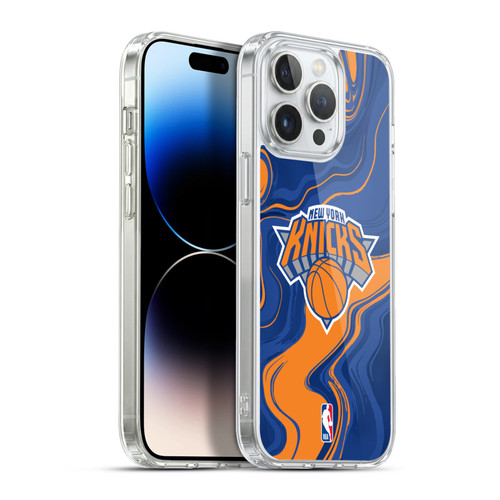 NBA New York Knicks Marble Agates Soft Gel Case for Apple iPhone 13 Pro Max & MagSafe