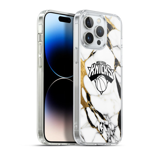 NBA New York Knicks White Marble Soft Gel Case for Apple iPhone 13 Pro Max & MagSafe