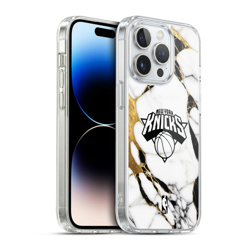 NBA New York Knicks White Marble Soft Gel Case for Apple iPhone 13 Pro & MagSafe