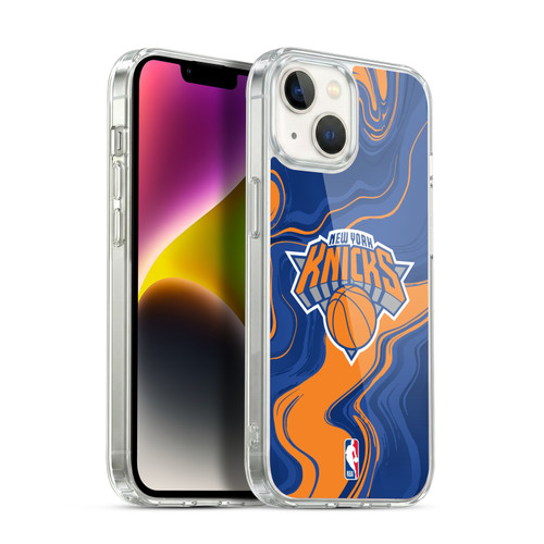 NBA New York Knicks Marble Agates Soft Gel Case for Apple iPhone 14