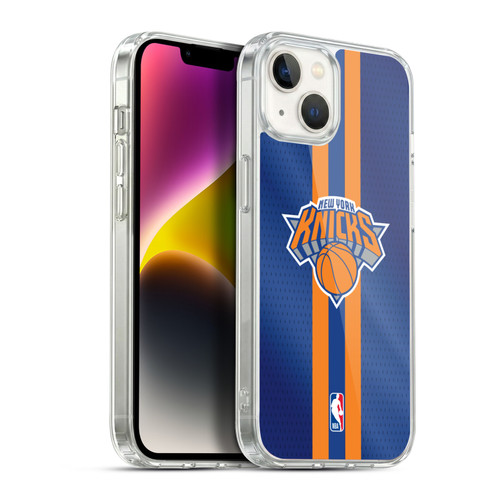 NBA New York Knicks Stripes Soft Gel Case for Apple iPhone 14 Plus & MagSafe