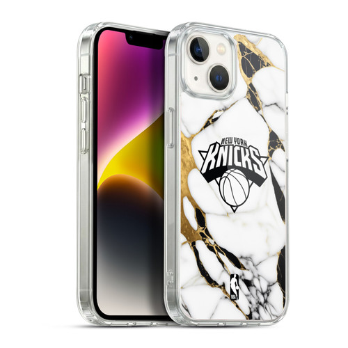 NBA New York Knicks White Marble Soft Gel Case for Apple iPhone 14 Plus & MagSafe