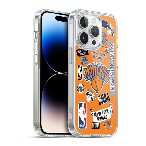NBA New York Knicks Sticker Collage Soft Gel Case for Apple iPhone 14 Pro & MagSafe