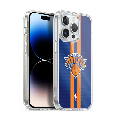 NBA New York Knicks Stripes Soft Gel Case for Apple iPhone 14 Pro & MagSafe
