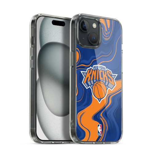 NBA New York Knicks Marble Agates Soft Gel Case for Apple iPhone 15 & MagSafe