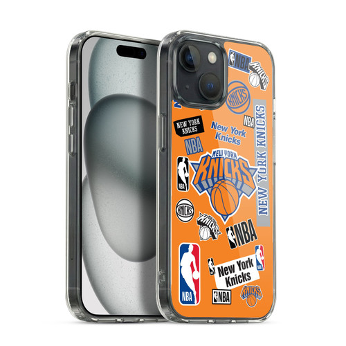 NBA New York Knicks Sticker Collage Soft Gel Case for Apple iPhone 15 & MagSafe
