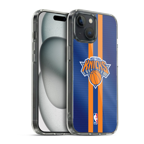 NBA New York Knicks Stripes Soft Gel Case for Apple iPhone 15 & MagSafe