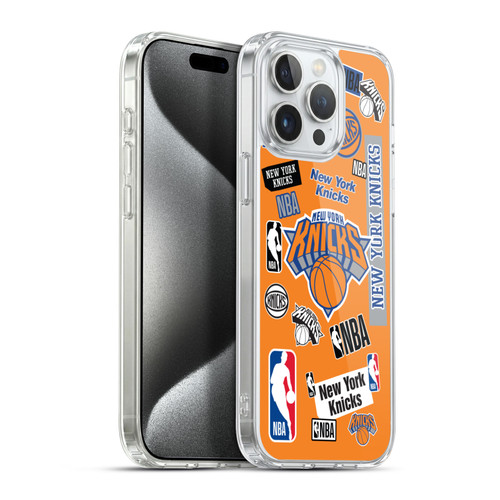 NBA New York Knicks Sticker Collage Soft Gel Case for Apple iPhone 15 Pro Max & MagSafe