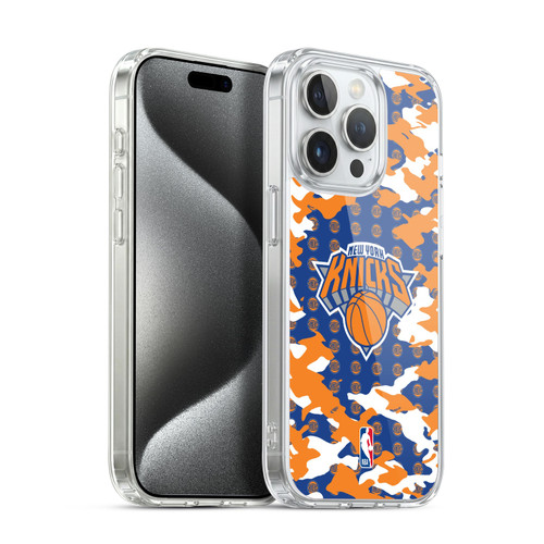NBA New York Knicks Camouflage Soft Gel Case for Apple iPhone 15 Pro & MagSafe