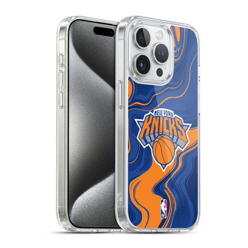 NBA New York Knicks Marble Agates Soft Gel Case for Apple iPhone 15 Pro & MagSafe