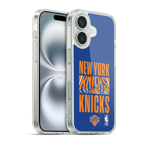 NBA New York Knicks Typography Soft Gel Case for Apple iPhone 16 & MagSafe
