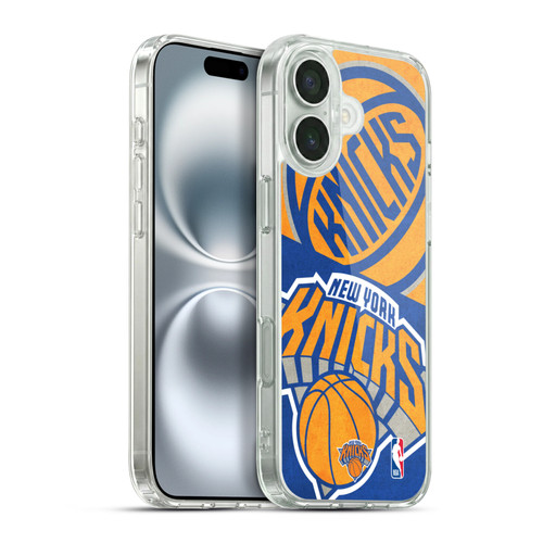 NBA New York Knicks Half Oversized Soft Gel Case for Apple iPhone 16 Plus & MagSafe