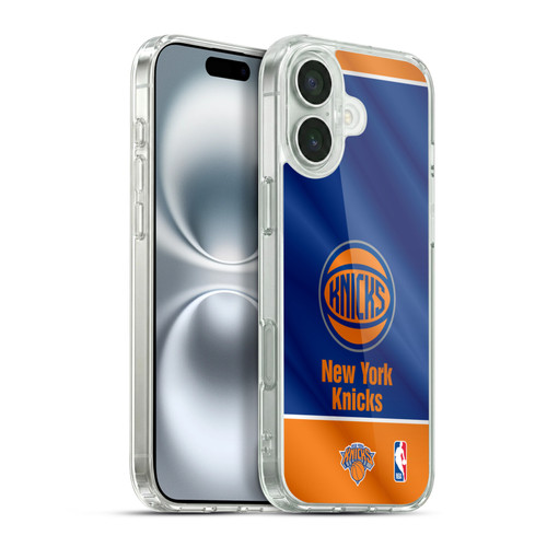 NBA New York Knicks Horizontal Banner Soft Gel Case for Apple iPhone 16 Plus & MagSafe