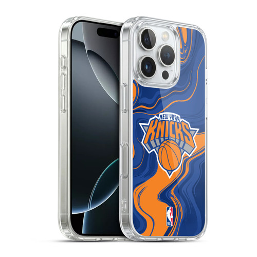 NBA New York Knicks Marble Agates Soft Gel Case for Apple iPhone 16 Pro & MagSafe