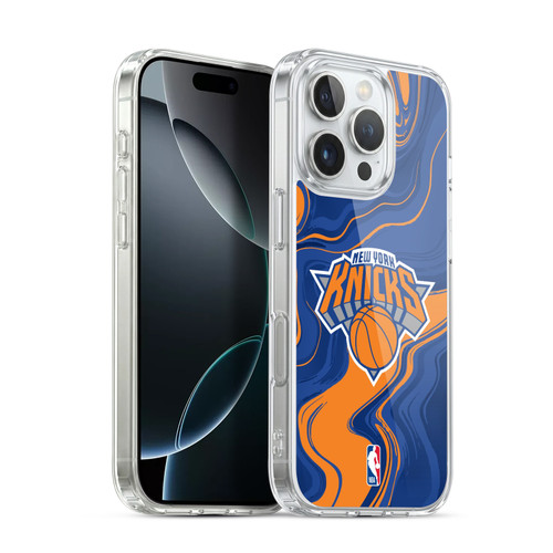 NBA New York Knicks Marble Agates Soft Gel Case for Apple iPhone 16 Pro & MagSafe