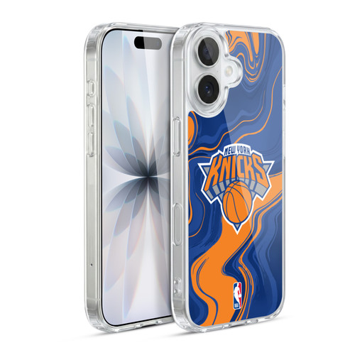 NBA New York Knicks Marble Agates Soft Gel Case for Apple iPhone 17
