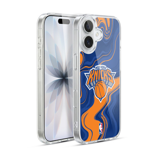 NBA New York Knicks Marble Agates Soft Gel Case for Apple iPhone 17