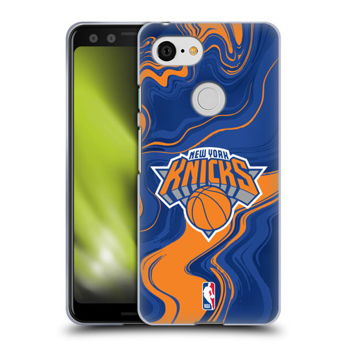 NBA New York Knicks Marble Agates Soft Gel Case for Google Pixel 3