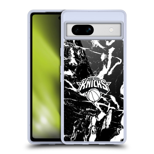 NBA New York Knicks Black Marble Soft Gel Case for Google Pixel 7a