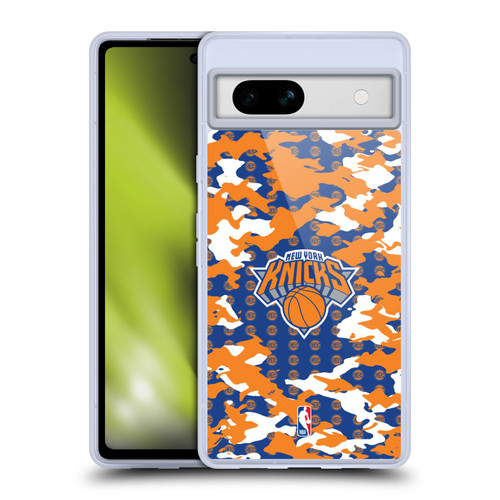 NBA New York Knicks Camouflage Soft Gel Case for Google Pixel 7a