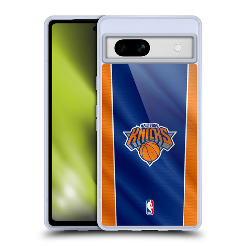 NBA New York Knicks Vertical Banner Soft Gel Case for Google Pixel 7a