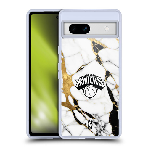 NBA New York Knicks White Marble Soft Gel Case for Google Pixel 7a