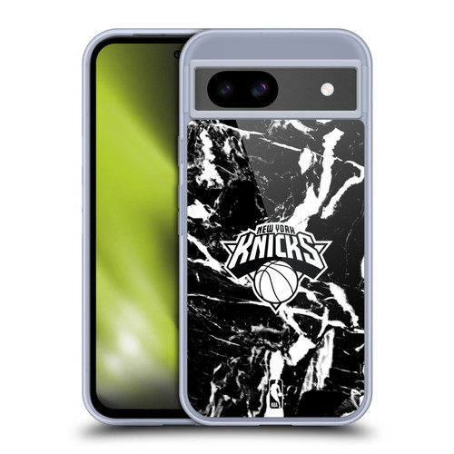 NBA New York Knicks Black Marble Soft Gel Case for Google Pixel 8a
